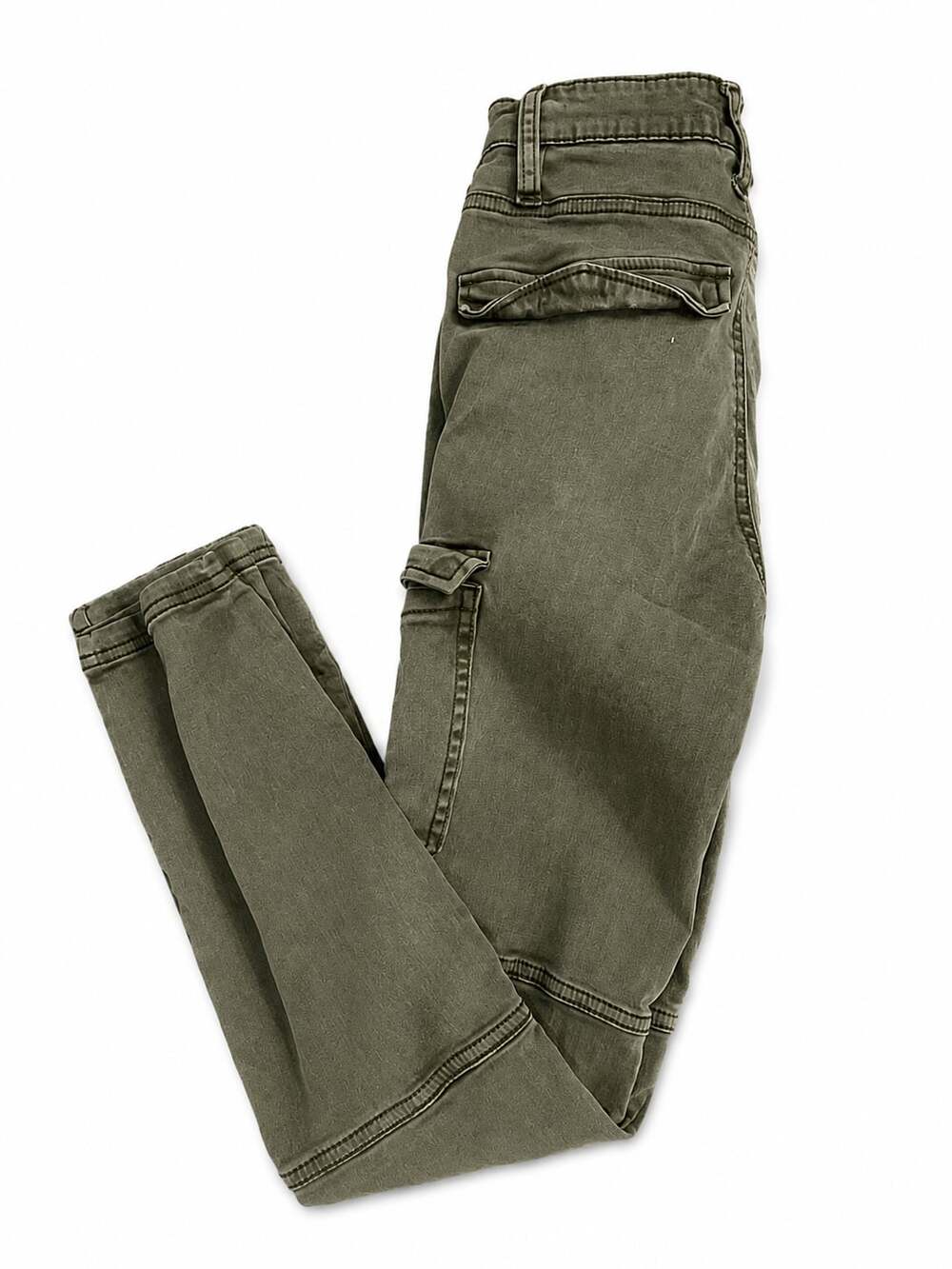 H&M Olive Green High Waist Skinny Cargo Pants